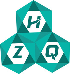 HZQ creative minimalist letter logo. HZQ unique vector initials alphabet letter logo design