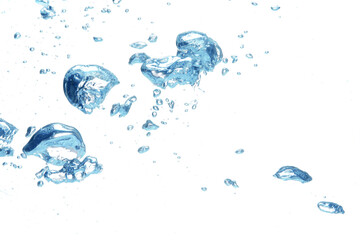Many air bubbles in clean water, closeup