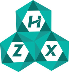 HZX creative minimalist letter logo. HZX unique vector initials alphabet letter logo design