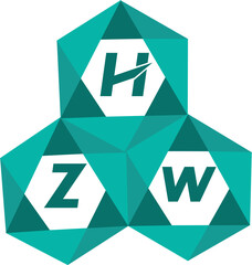 HZW creative minimalist letter logo. HZW unique vector initials alphabet letter logo design
