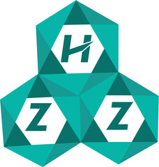 HZZ creative minimalist letter logo. HZZ unique vector initials alphabet letter logo design