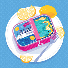 Can of Sardines with Lemon
