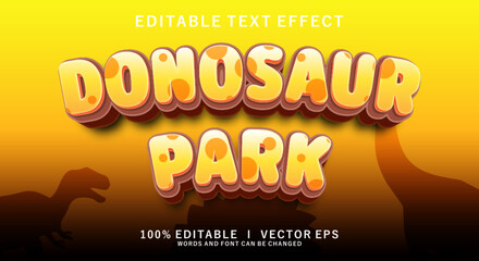 dinosaur park vector text effect with modern style design © Mean Design