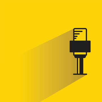 microphone icon with shadow yellow background