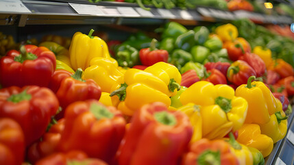 Vibrant Bell Peppers: A Colorful Display of Fresh Produce