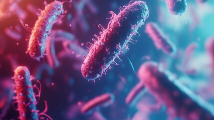 Fototapeta premium Neon Bio-Particles in the Air