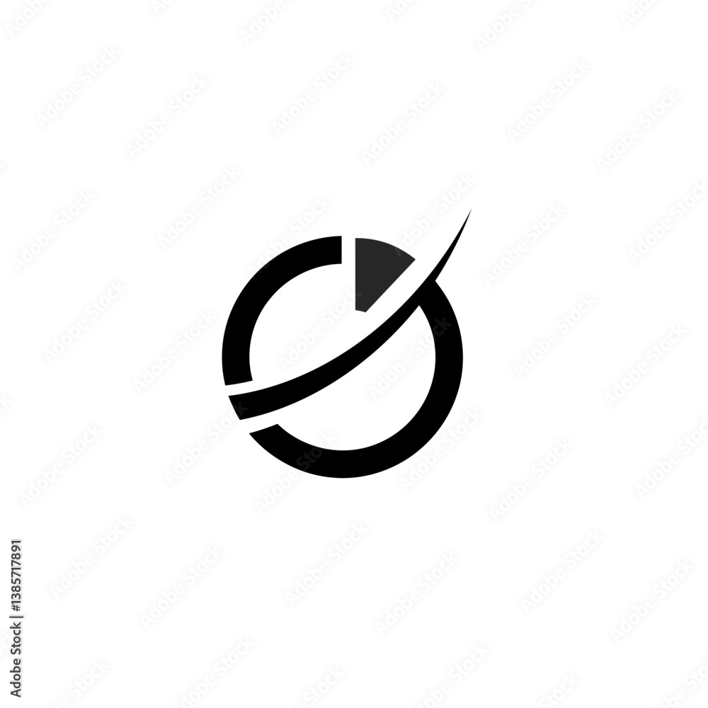 Poster circular path of innovation: a minimalist logo with a modern, circular design, embodying a dynamic j