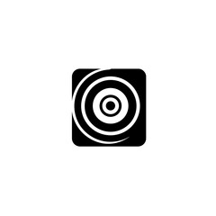 Abstract Geometric Design: A sleek, minimalist design features concentric circles in a square frame, creating a visually engaging composition, emphasizing balance and order.