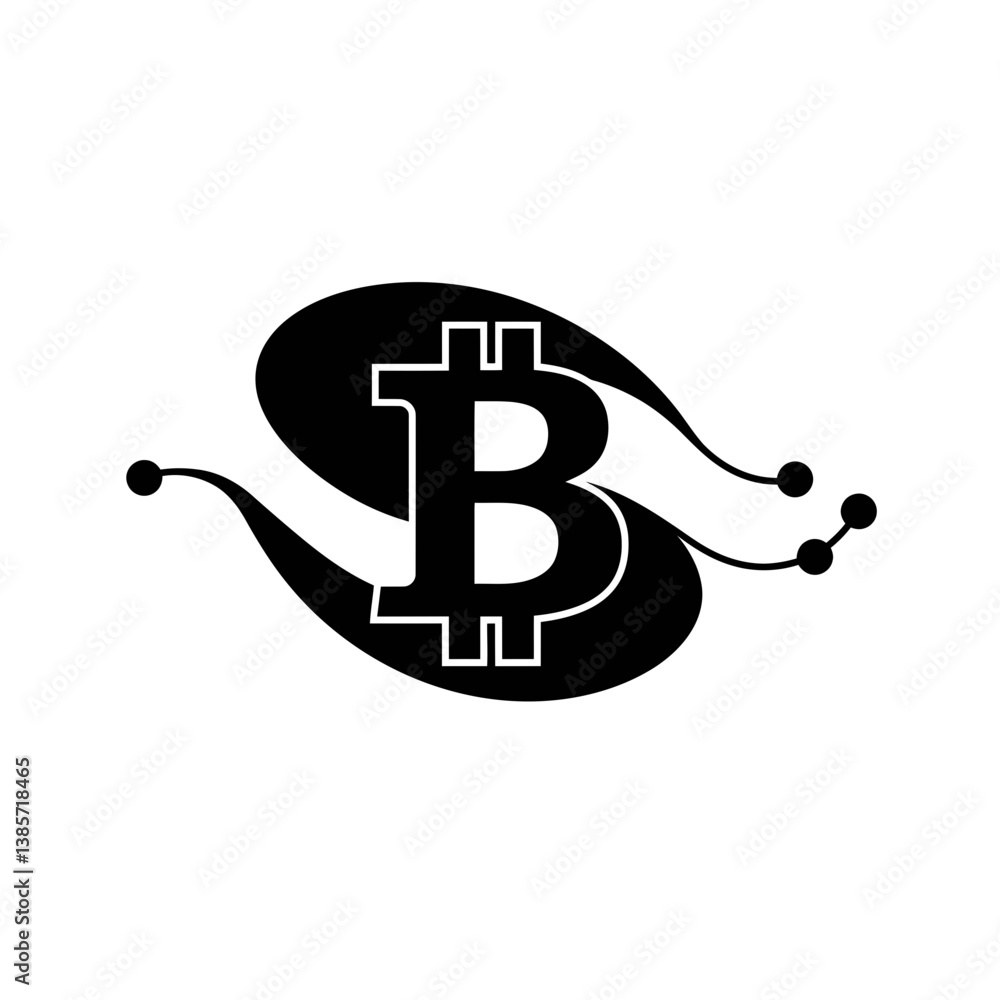 Aufkleber an abstract representation of the bitcoin symbol_transparent
