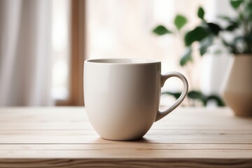 Fototapeta premium A blank ceramic mug mockup with no logo or print