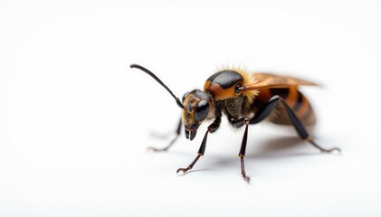 Close-up of single insect on pure white background, wildlife, creepy crawly, bug