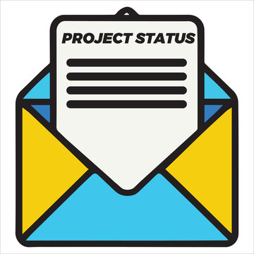 project status document in colorful envelope clip art preview