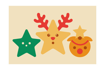 Fototapeta premium Set of Christmas Cupcakes with Festive Decorations Clipart
