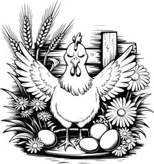 Fototapeta premium Chicken bundle svg, Chicken svg, Chicken mama svg, Chicken lover svg, Funny chicken svg