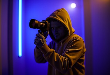 Prankish Radio with hidden cameras during shadowy