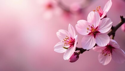 Delicate pink sakura blossoms, intricate branch details , branch, soft, print