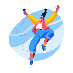 Obraz premium A flat style illustration of a dancing character