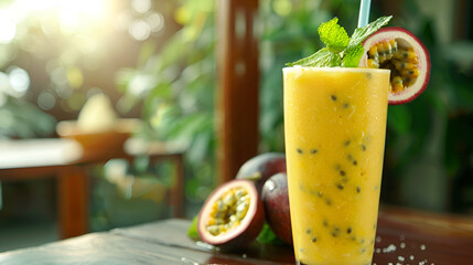 Passion Fruit Smoothie Recipe: Vibrant Tropical Drink Photography