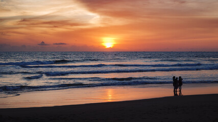Fototapeta premium Sunset in a beach in Kerala, India