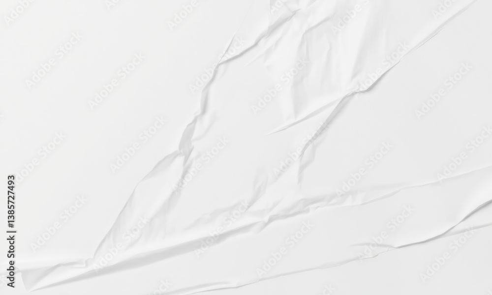 Poster textured white paper background with subtle creases and folds, creating clean and minimalist aesthet