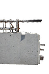 object in building construction site detail joint concrete with metal steel rusty dirty high quality unfinished foundation png