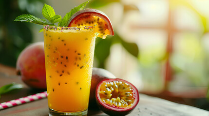 Refreshing Mango Passion Fruit Juice: Tropical Drink Recipe