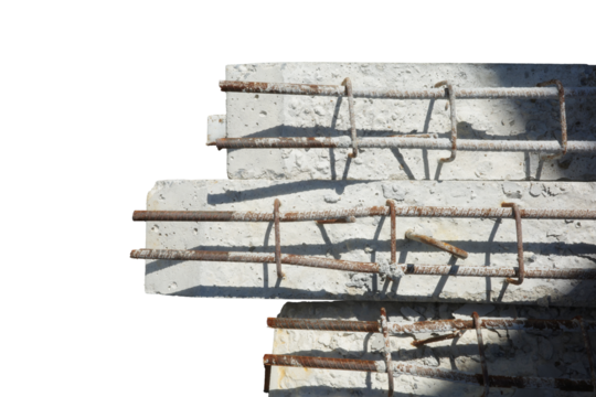 object in building construction site detail joint concrete with metal steel rusty dirty high quality unfinished foundation png