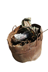 trash object in building construction site detail joint concrete with metal steel rusty dirty high quality unfinished foundation png