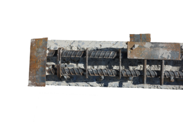 object in building construction site detail joint concrete with metal steel rusty dirty high quality unfinished foundation png