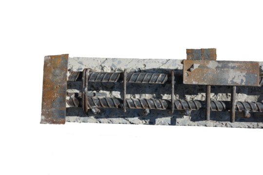 object in building construction site detail joint concrete with metal steel rusty dirty high quality unfinished foundation png