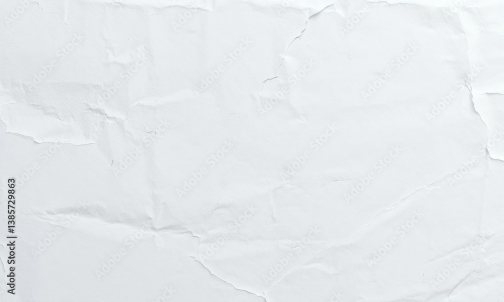 Poster textured white paper background with subtle creases and folds, creating soft and neutral backdrop fo