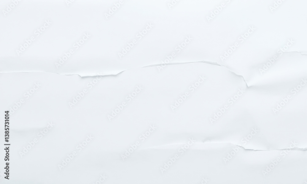 Poster textured white paper background with subtle creases and folds, creating soft and elegant appearance.