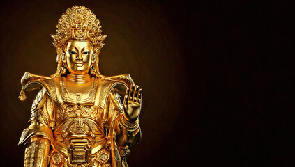 Background with golden Buddha statue