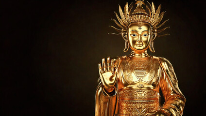 Obraz premium Background with golden Buddha statue