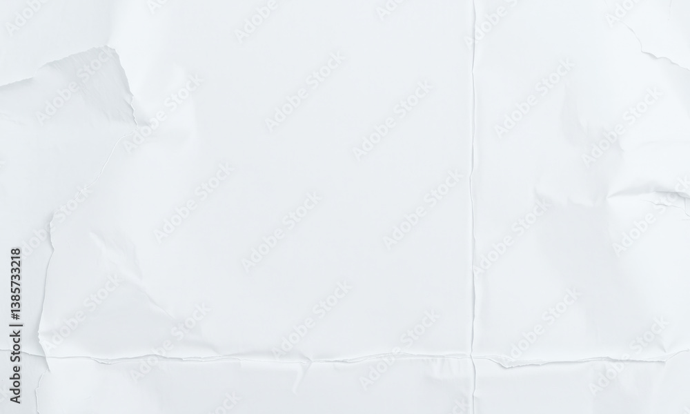 Poster crumpled white paper background with subtle texture, perfect for various design projects and creativ