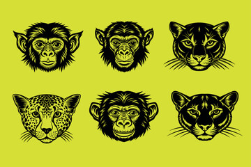 Animal Head Vector – Wild Animal Clipart Collection