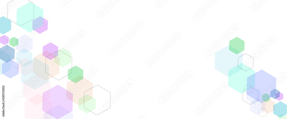 Poster Vector hexagons pattern. Geometric abstract background with simple hexagonal elements. Medical, technology or science design