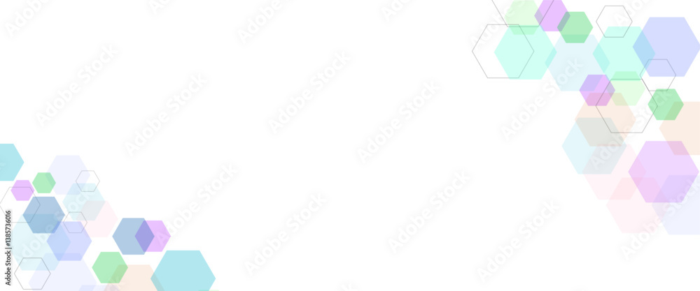 Poster Vector hexagons pattern. Geometric abstract background with simple hexagonal elements. Medical, technology or science design