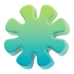 Abstract Flower 3D Icon Illustration