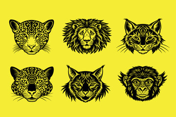 Animal Head Vector – Wild Animal Clipart Collection