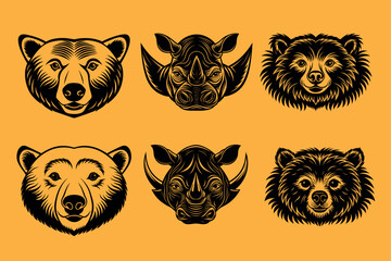 Animal Head Vector – Wild Animal Clipart Collection