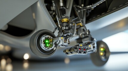 Fototapeta premium Airplane Landing Gear Close-up (1)
