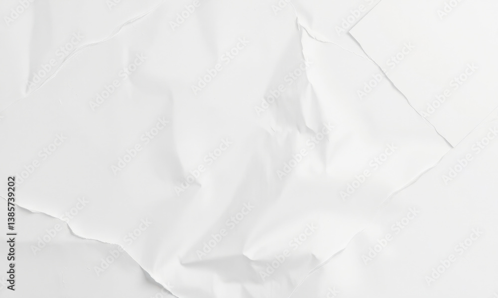 Poster textured white paper background with crumpled and torn edges, creating subtle yet dynamic visual eff