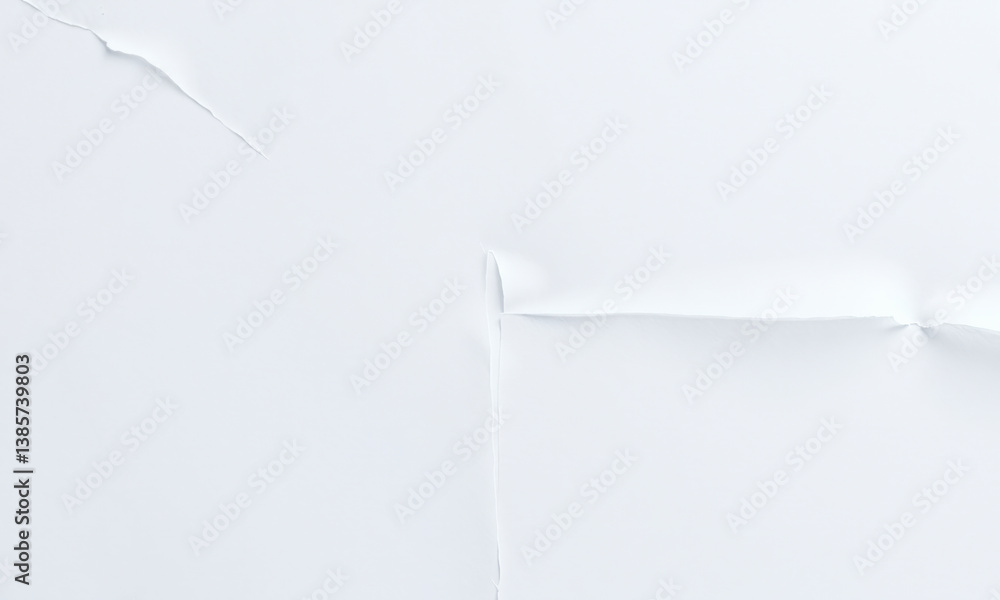 Poster textured white paper background with subtle creases and torn edges, creating minimalist and clean ae