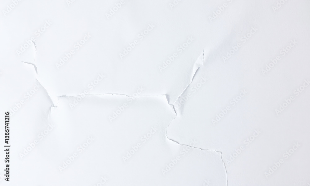 Poster close up view of white paper background featuring subtle crack, creating interesting texture. simpli