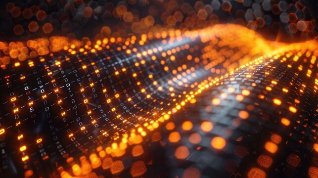 binary code visualization, binary digital pattern