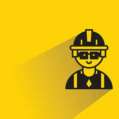 engineer icon with shadow yellow background