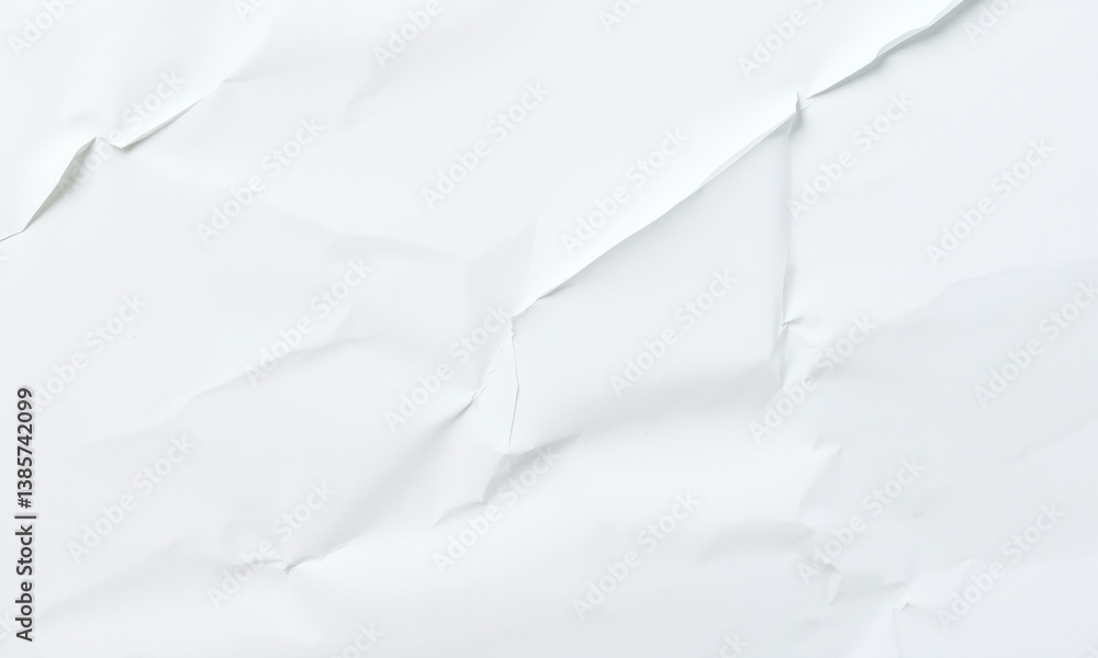 Poster crumpled white paper background with subtle texture, perfect for various design projects and creativ