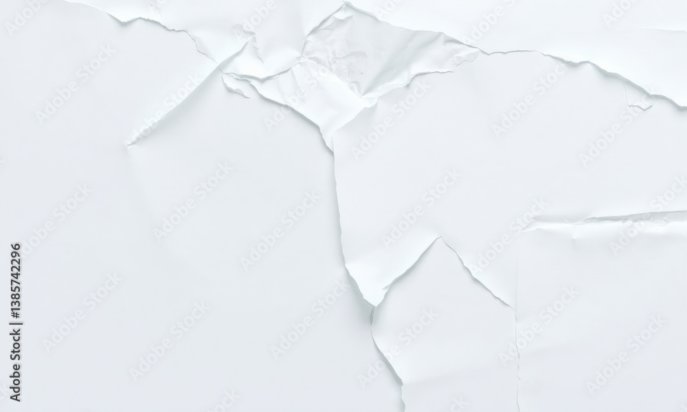 Poster textured white paper background with crumpled and torn edges, creating interesting visual effect tha