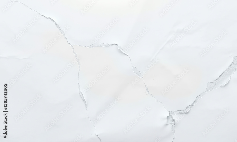 Poster textured white paper background with visible creases and tears, creating interesting visual effect. 